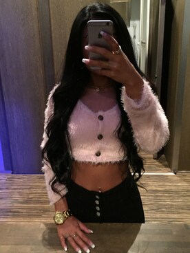 「ロングヘア」｜「アイテム（アナログ腕時計）」を使った、ᏝᏬᏉᏕᎥƈ 🐻❤️さん（レディース・152cm）の冬コーディネート