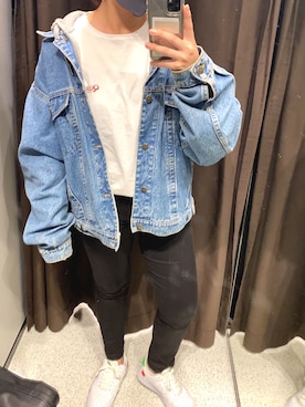 「UNIQLO（ユニクロ）のWOMEN ウルトラストレッチジーンズ（デニムパンツ）」を使った、asuminさん（レディース・157cm）の秋コーディネート