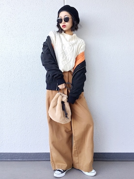 「ZARA（ザラ）のアイテム（その他アウター）」を使った、Aiさん（レディース・163cm）の冬コーディネート