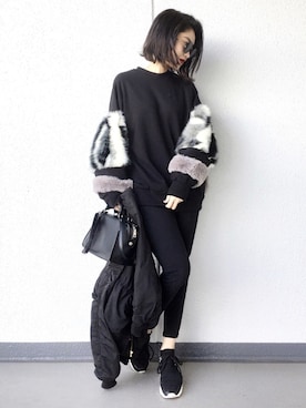 「MOUSSY（マウジー）のアイテム（ブルゾン）」を使った、Aiさん（レディース・163cm）の冬コーディネート