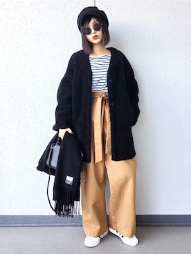 「SLY（スライ）のアイテム（その他アウター）」を使った、Aiさん（レディース・163cm）の冬コーディネート