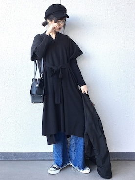 「MOUSSY（マウジー）のアイテム（ブルゾン）」を使った、Aiさん（レディース・163cm）の冬コーディネート