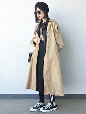 「ロックT」｜「アイテム（その他アウター）」を使った、Aiさん（レディース・163cm）の冬コーディネート