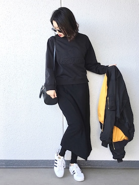 「MOUSSY（マウジー）のアイテム（ブルゾン）」を使った、Aiさん（レディース・163cm）の冬コーディネート