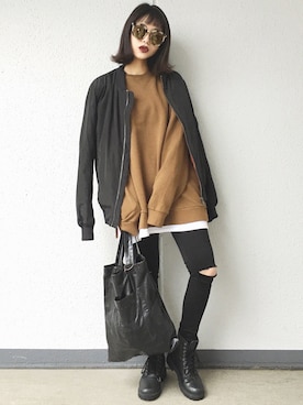 「ZARA（ザラ）のアイテム（その他アウター）」を使った、Aiさん（レディース・163cm）の冬コーディネート
