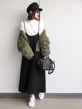 「MOUSSY（マウジー）のアイテム（ブルゾン）」を使った、Aiさん（レディース・163cm）の春コーディネート