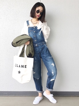 「MOUSSY（マウジー）のアイテム（ブルゾン）」を使った、Aiさん（レディース・163cm）の春コーディネート