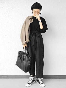 「Ameri（アメリ）のアイテム（ミリタリージャケット）」を使った、Aiさん（レディース・163cm）の春コーディネート