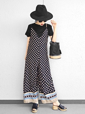 「moussy」｜「アイテム（サロペット/オーバーオール）」を使った、Aiさん（レディース・163cm）の夏コーディネート