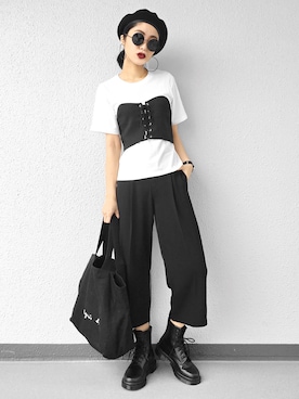 「Dr. Martens（ドクターマーチン）の＜Dr. Martens＞MONO 8アイレットブーツ ◆（ブーツ）」を使った、Aiさん（レディース・163cm）の秋コーディネート