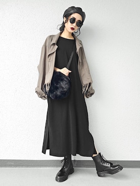 「Ameri（アメリ）のアイテム（ミリタリージャケット）」を使った、Aiさん（レディース・163cm）の秋コーディネート