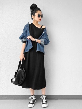 「WEGO（ウィゴー）のWEGO/リムレスラウンドタイプサングラス（サングラス）」を使った、Aiさん（レディース・163cm）の秋コーディネート
