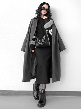 「H&M（エイチ・アンド・エム）のアイテム（サングラス）」を使った、Aiさん（レディース・163cm）の冬コーディネート