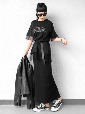 「HARE（ハレ）のアイテム（ライダースジャケット）」を使った、Aiさん（レディース・163cm）の春コーディネート