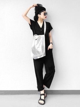 「ZARA（ザラ）のアイテム（オールインワン・サロペット）」を使った、Aiさん（レディース・163cm）の夏コーディネート