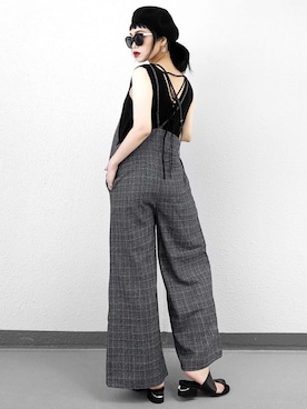 「moussy」｜「アイテム（サロペット/オーバーオール）」を使った、Aiさん（レディース・163cm）の夏コーディネート
