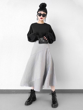 「Dr. Martens（ドクターマーチン）の＜Dr. Martens＞MONO 8アイレットブーツ ◆（ブーツ）」を使った、Aiさん（レディース・163cm）の秋コーディネート