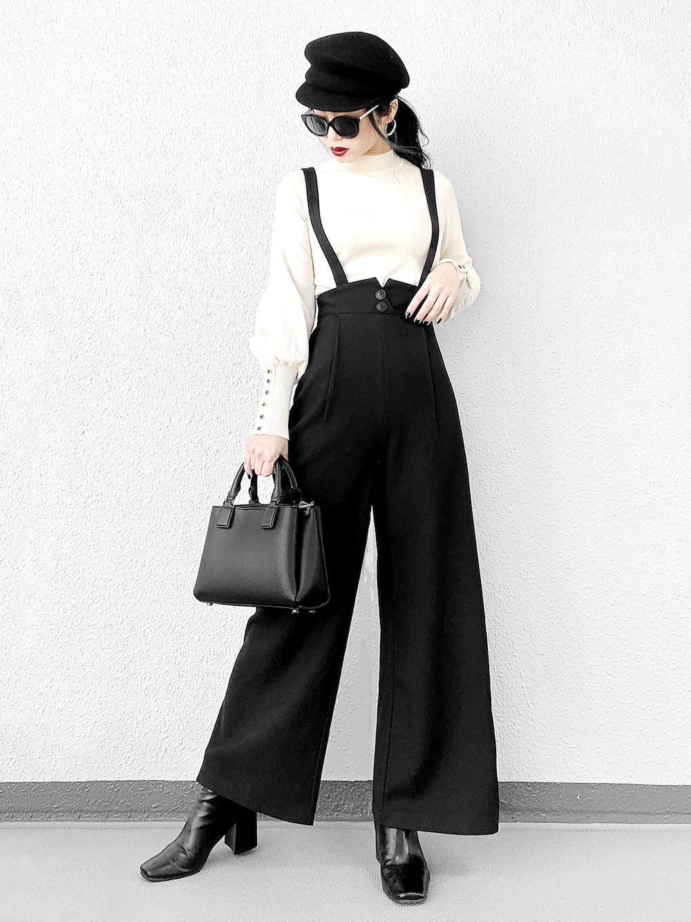 Brown and Street サロペット ジャガードフラワーオーバーオール / Brown&Street（ブラウン