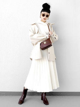 「DHOLIC（ディーホリック）のアイテム（その他アウター）」を使った、Aiさん（レディース・163cm）の冬コーディネート