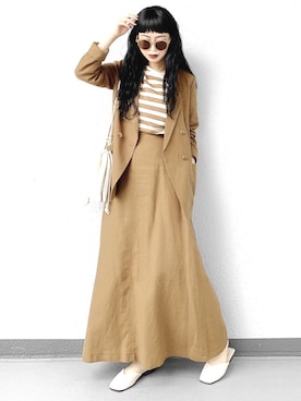 「A part by（アパートバイ）のアイテム（ジャケット/アウター）」を使った、Aiさん（レディース・163cm）の春コーディネート