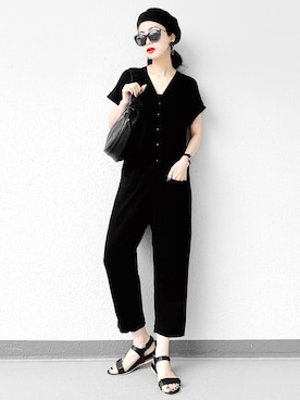 「ZARA（ザラ）のアイテム（オールインワン・サロペット）」を使った、Aiさん（レディース・163cm）の夏コーディネート