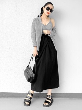 「Dr. Martens（ドクターマーチン）のDr.Martens　GRYPHON（サンダル）」を使った、Aiさん（レディース・163cm）の夏コーディネート
