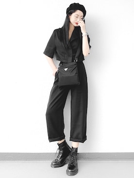 「LVEU.（ラブユ.）のアイテム（セットアップ）」を使った、Aiさん（レディース・163cm）の秋コーディネート
