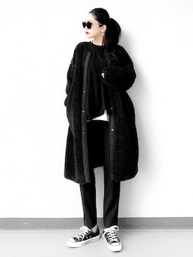 「CONVERSE（コンバース）のconverse コンバース ALL STAR 100 COLORS OX オールスター 100 カラーズ オックス 32861791 BLACK（スニーカー）」を使った、Aiさん（レディース・163cm）の秋コーディネート