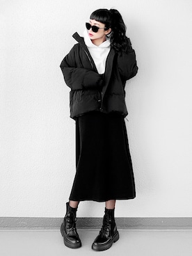 「アイテム（ジャンパースカート）」を使った、Aiさん（レディース・163cm）の冬コーディネート