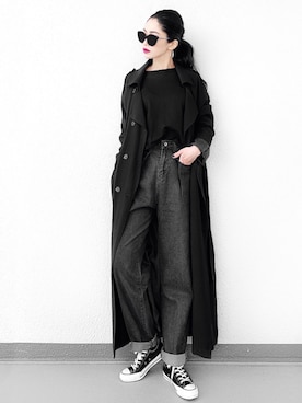 「LVEU.（ラブユ.）のアイテム（トレンチコート）」を使った、Aiさん（レディース・163cm）の春コーディネート