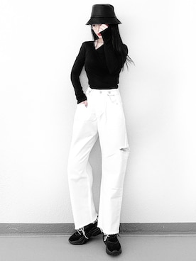「JEANASIS（ジーナシス）のアイテム（帽子）」を使った、Aiさん（レディース・163cm）の春コーディネート