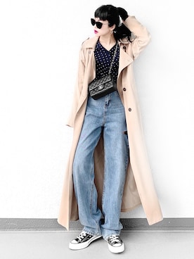 「LVEU.（ラブユ.）のアイテム（トレンチコート）」を使った、Aiさん（レディース・163cm）の春コーディネート