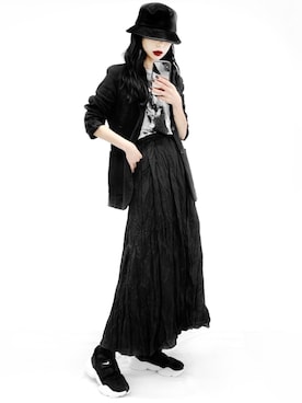 「ワッシャースカート」｜「アイテム（ジャケット/アウター）」を使った、Aiさん（レディース・163cm）の春コーディネート