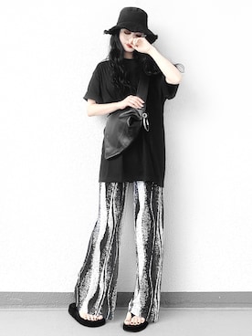 「WHATEVER（ファットエバー）のアイテム」を使った、Aiさん（レディース・163cm）の夏コーディネート