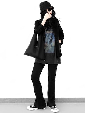 「LVEU.（ラブユ.）のアイテム（セットアップ）」を使った、Aiさん（レディース・163cm）の秋コーディネート