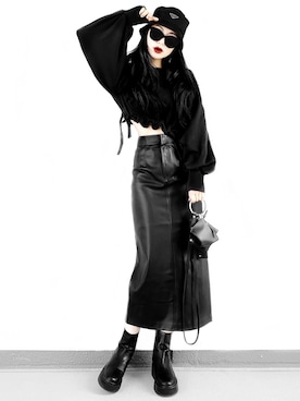 「PRADA（プラダ）のアイテム（帽子）」を使った、Aiさん（レディース・163cm）の秋コーディネート