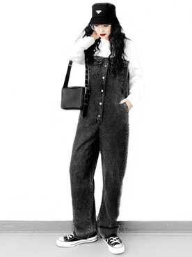 「PRADA（プラダ）のアイテム（帽子）」を使った、Aiさん（レディース・163cm）の秋コーディネート