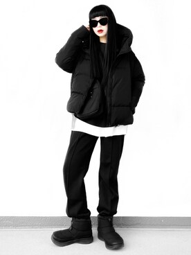 「thenorthface」｜「アイテム（ジャケット/アウター）」を使った、Aiさん（レディース・163cm）の冬コーディネート