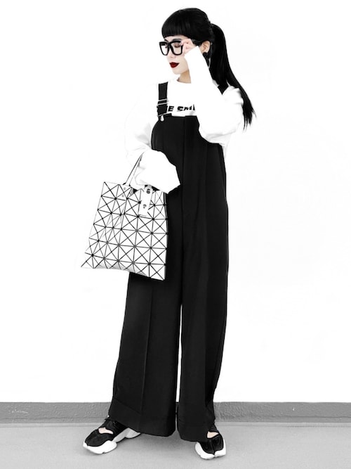 Ameri BIG PANTS ROMPERS ブラック M Ameri（アメリ）の「BIG PANTS ROMPERS（つなぎ/オールインワン）」 - WEAR