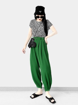 「PRADA（プラダ）のアイテム（帽子）」を使った、Aiさん（レディース・163cm）の夏コーディネート