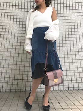 「LIPSERVICE（リップサービス）のアイテム（ブルゾン）」を使った、maika💜さん（レディース・154cm）の春コーディネート