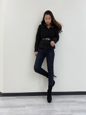 「LIPSERVICE（リップサービス）のアイテム（ダウンジャケット/コート）」を使った、maika💜さん（レディース・154cm）の冬コーディネート
