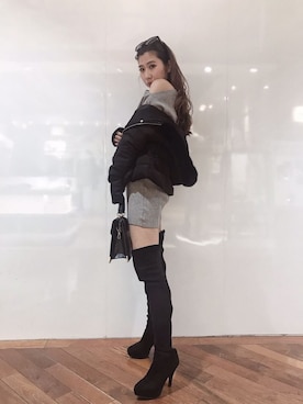 「LIPSERVICE（リップサービス）のアイテム（ダウンジャケット/コート）」を使った、maika💜さん（レディース・154cm）の冬コーディネート