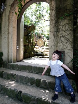 「GLOBAL WORK（グローバルワーク）のアイテム（その他トップス、ブルー系）」を使った、pattyさん（レディース・164cm）の夏コーディネート