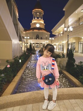 「Hanabのアイテム（その他トップス、ピンク系）」を使った、pattyさん（レディース・164cm）の夏コーディネート