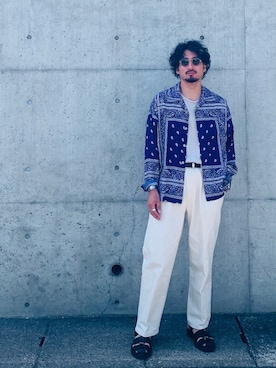 「DRIES VAN NOTEN（ドリスヴァンノッテン）のアイテム（サンダル）」を使った、sakurabaggio18さん（メンズ・179cm）の春コーディネート