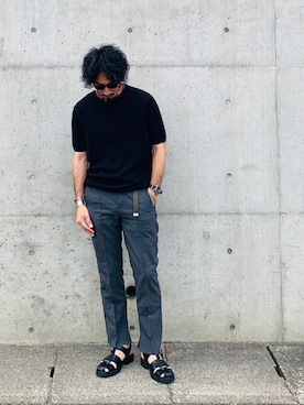 「DRIES VAN NOTEN（ドリスヴァンノッテン）のアイテム（サンダル）」を使った、sakurabaggio18さん（メンズ・179cm）の夏コーディネート