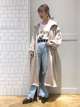 「JEANASIS（ジーナシス）のアイテム（マウンテンパーカー）」を使った、n e n e  .さん（レディース・153cm）の冬コーディネート