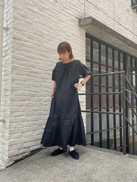 W Closet ダブルクローゼットのワンピース ドレス ブラック 黒色系 ティアード コーディネート Zozotown