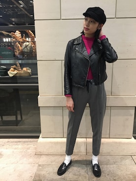 「BODY WILD（ボディーワイルド）のアイテム（パンツ）」を使った、u-yanさん（レディース・177cm）の春コーディネート